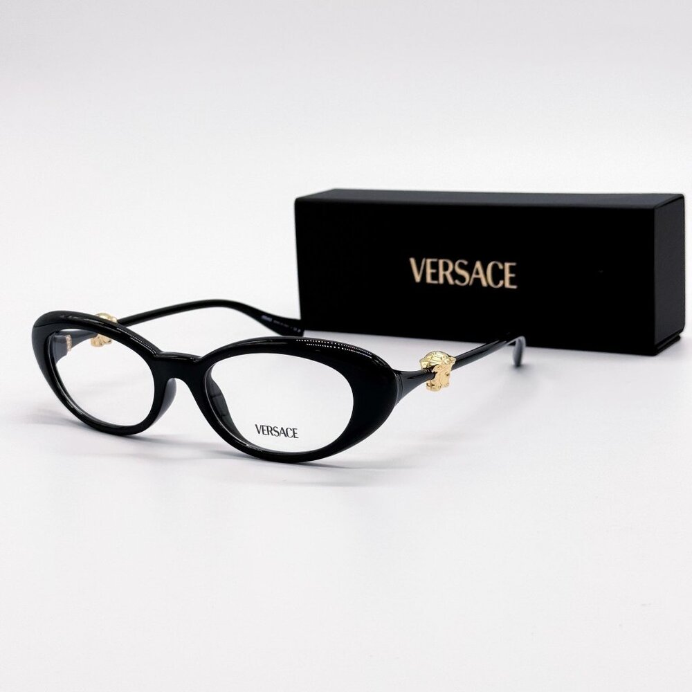 NEW VERSACE EYEGLASSES VE3381U GB1 BLACK WOMEN EYEWEAR